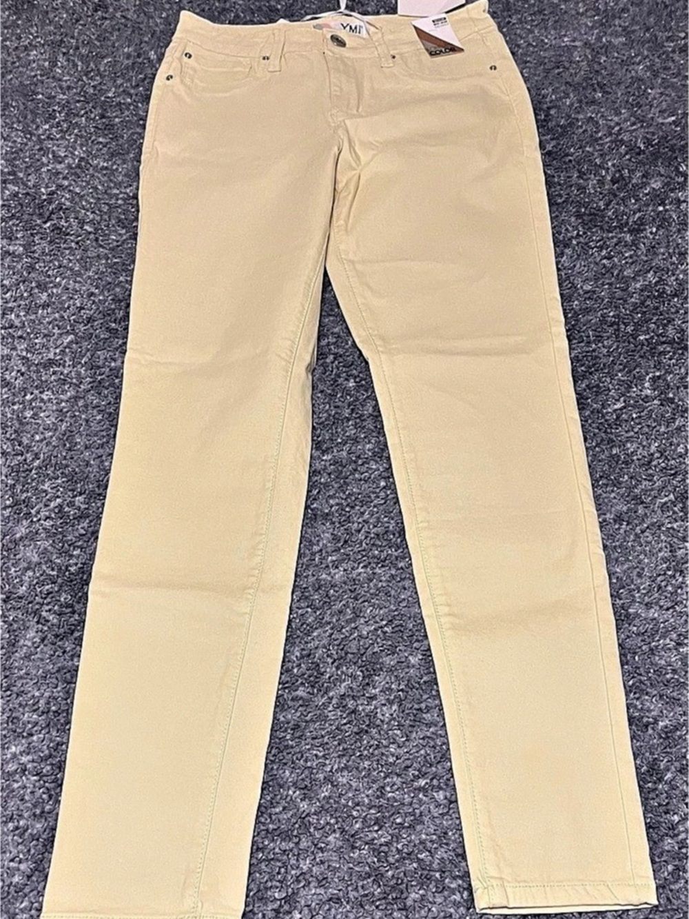 YMI Forever Color Mid-Rise Skinny Pant Jeans Yellow Medium NWT